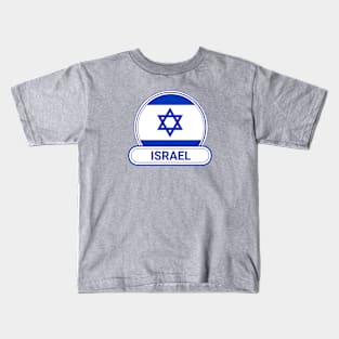 Israel Country Badge - Israel Flag Kids T-Shirt